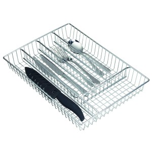 KitchenCraft Metal Wire Cutlery Tray - 5 Sections 36 x 26 cm (14" x 10")