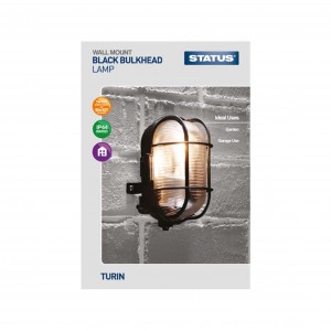 Status Bulkhead Lamp Fitting Black