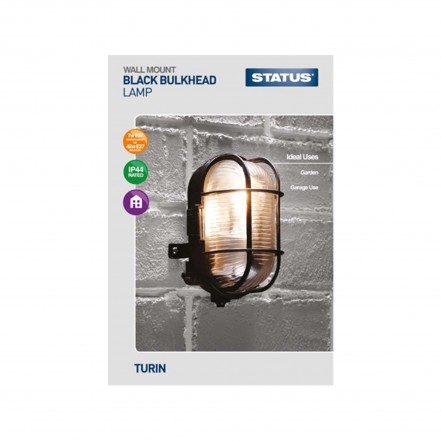 Status Bulkhead Lamp Fitting Black