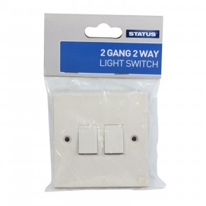 Status Light Switch 2-Gang 2-Way White