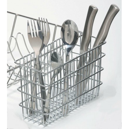 KitchenCraft Cutlery Draining Basket Steel Silver 20 x 8 x 12cm