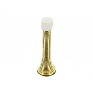 Securit Spring Door Stop 75mm Brass Plated