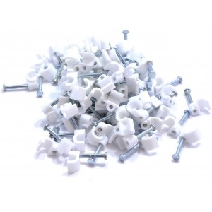 Status Telephone Cable Clips White 3.5mm
