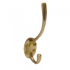 Centurion Solid Brass Hat & Coat Hook PB 125mm