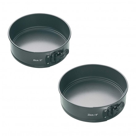 KitchenCraft MasterClass Non-Stick Springform Round Cake Tins 8" & 9" (2)