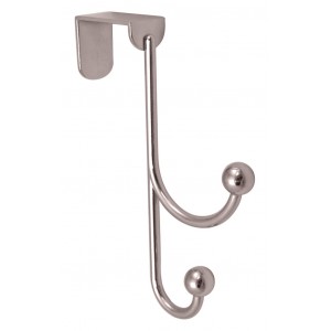 Headbourne 2 Polished Chrome Ball Hooks Over The Door Hanger