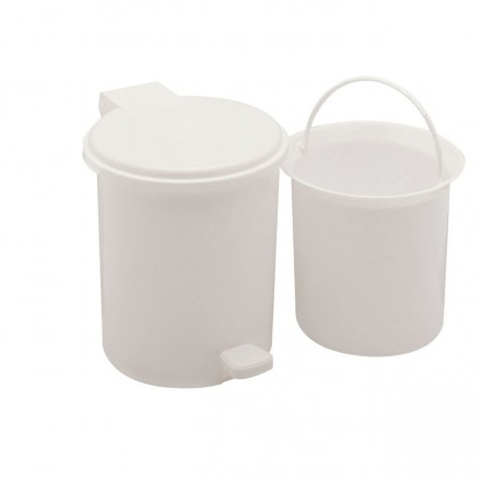 Addis Bathroom Vanity Pedal Bin with Inner Bucket White 2.9 Litre