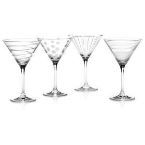 Creative Tops Cheers Set of 4 Crystal Martini Cocktail Glasses
