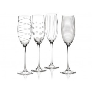 Judge Kitchen Cheers Set of 4 Crystal Champagne Flute Glasses 250ml