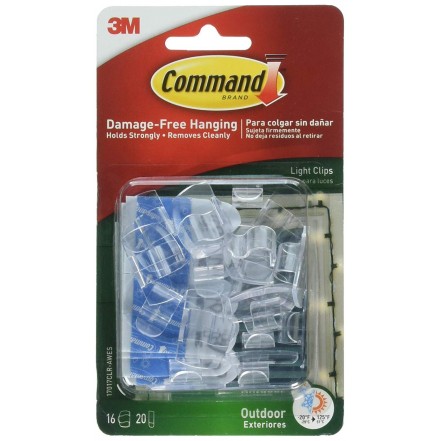 Command Outdoor Light Clips 16pk