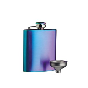 KitchenCraft BarCraft Stainless Steel Iridescent Mini Hip Flask 100ml