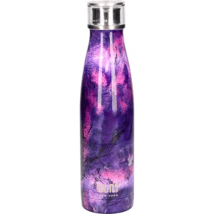 Built 500ml Double Walled Stainless Steel Water Bottle Purple Marb