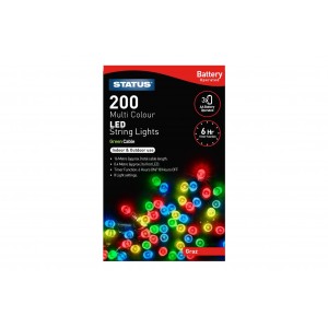 Status Graz 200 Coloured LED String Lights (Battery)