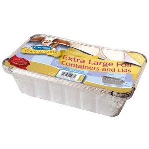 Kingfisher Jumbo Foil Food Containers with Lids Pack 5