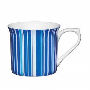 Fluted Bone China Stripe Mug