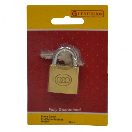 Securit Tri-Circle Padlock Brass